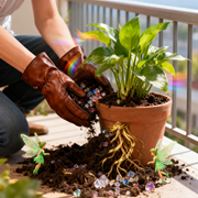 梦见给盆栽换土带手套咋解析