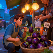 梦见在菜市场买茄子选紫的咋看